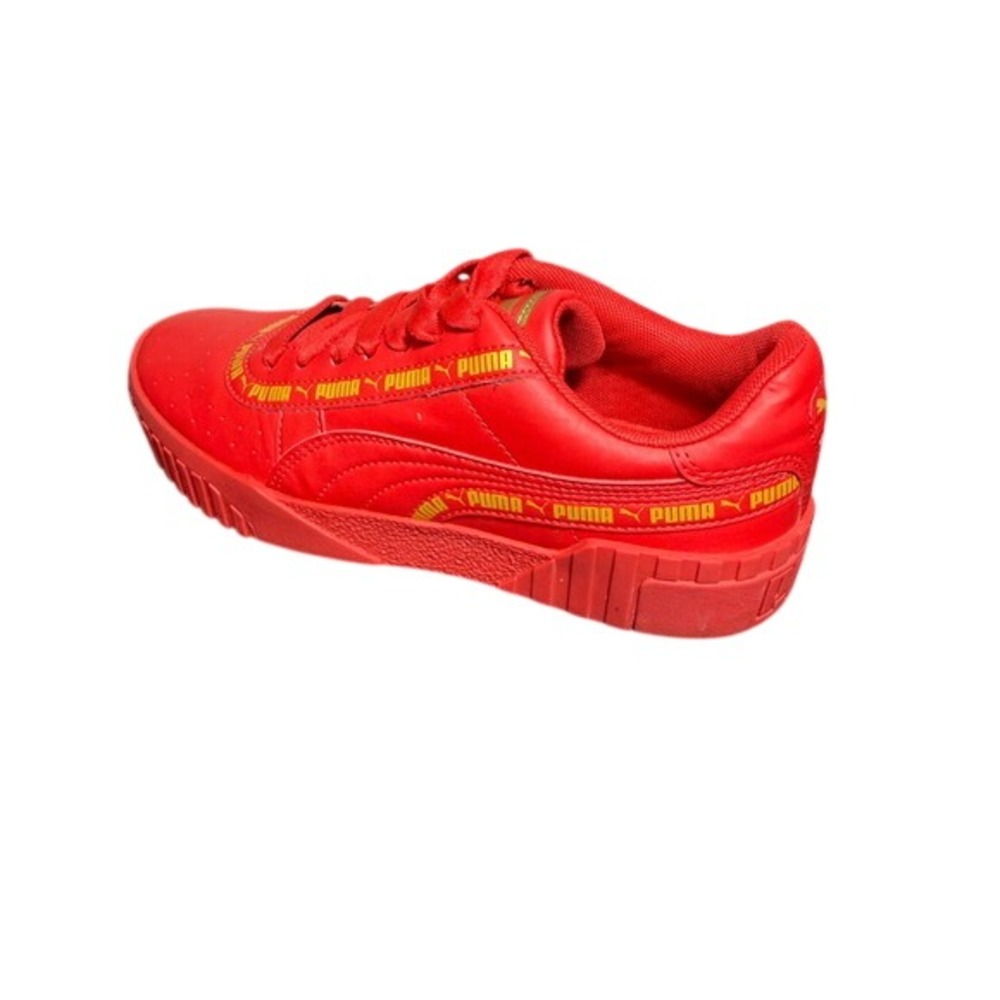 Puma Calibrate Women's Red Yellow Logo‎ Platform Sneakers Size 6.5 - Picture 4 of 7